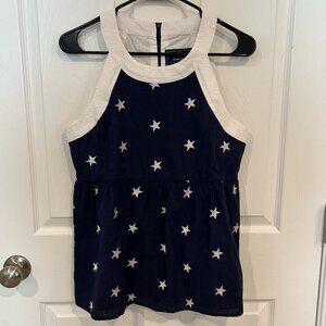 Lauren James NWT‎ Layla Star Seersucker Peplum Top, M